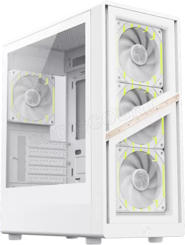 Photo de Boitier Mini Tour Micro ATX Gamemax Aeris 330 RGB avec panneau vitré (Blanc)