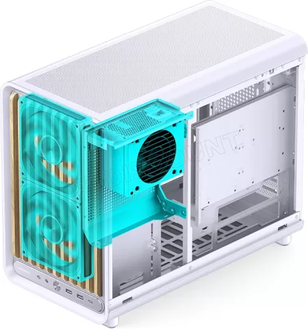 Photo de Boitier Mini Tour Micro ATX Jonsbo D33 Wood avec panneau vitré (Blanc)