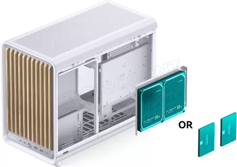 Photo de Boitier Mini Tour Micro ATX Jonsbo D33 Wood avec panneau vitré (Blanc)
