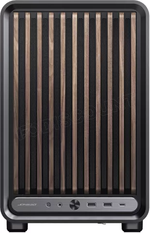 Photo de Boitier Mini Tour Micro ATX Jonsbo D33 Wood avec panneau vitré (Noir)