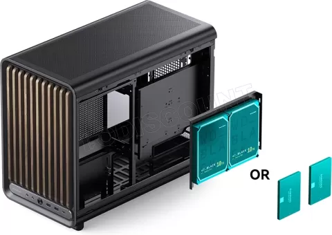 Photo de Boitier Mini Tour Micro ATX Jonsbo D33 Wood avec panneau vitré (Noir)