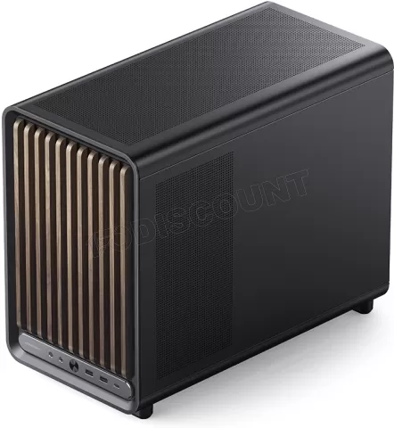 Photo de Boitier Mini Tour Micro ATX Jonsbo D33 Wood avec panneau vitré (Noir)