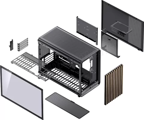 Photo de Boitier Mini Tour Micro ATX Jonsbo D33 Wood avec panneau vitré (Noir)