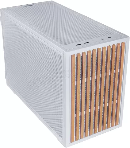 Photo de Boitier Mini Tour Micro ATX Lian Li B4 (Blanc/Bois)