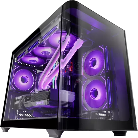 Photo de Boitier Mini Tour Micro ATX Mars Gaming MC-Fusion M avec panneaux vitrés (Noir)