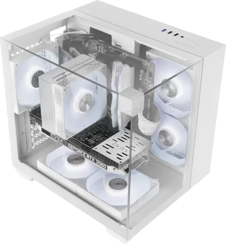 Photo de Boitier Mini Tour Micro ATX Mars Gaming MC-VISIONM avec panneaux vitrés (Blanc)