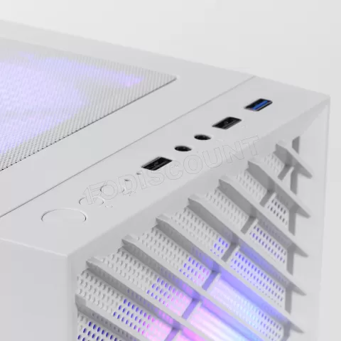 Photo de Boitier Mini Tour Micro ATX Mars Gaming MC-Vortex RGB avec panneau vitré (Blanc)