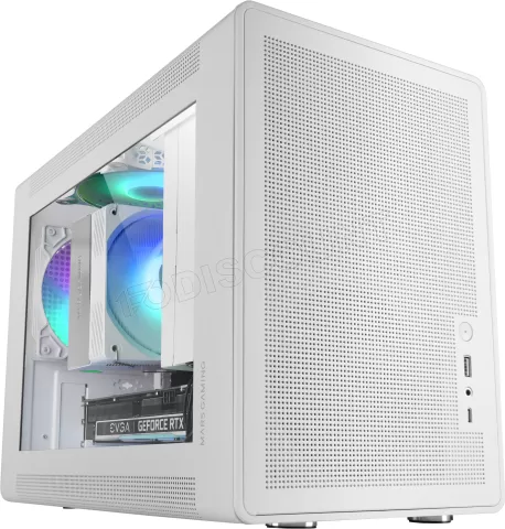 Photo de Boitier Mini Tour Micro ATX Mars Gaming MC-XPS avec panneau vitré (Blanc)