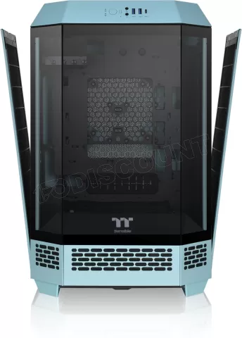 Photo de Boitier Mini Tour Micro ATX Thermaltake The Tower 300 avec panneaux vitrés (Bleu/Noir)