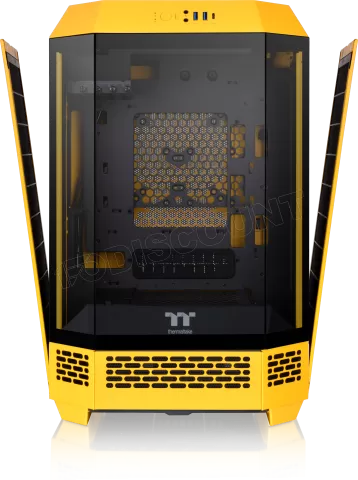 Photo de Boitier Mini Tour Micro ATX Thermaltake The Tower 300 avec panneaux vitrés (Jaune)