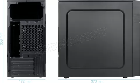 Photo de Boitier Mini Tour Micro ATX TooQ Isobox Ultra + Alimentation 500W (Noir)