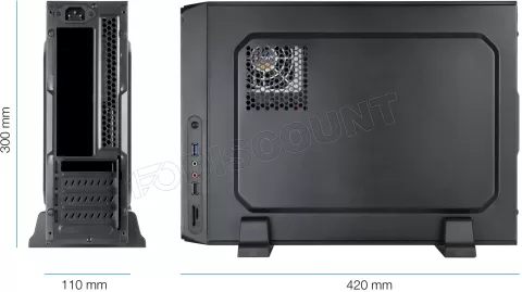 Photo de Boitier Mini Tour Micro ATX TooQ Slim TQC-3007U3C avec alimentation SFX 500W(Noir)