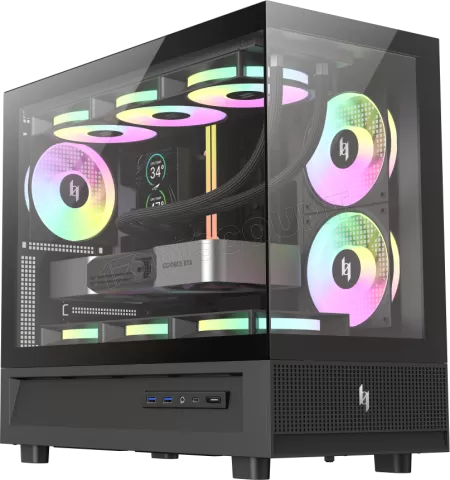 Photo de Boitier Mini Tour Micro ATX Xeron Nex C31 RGB  avec panneaux vitrés (Noir)