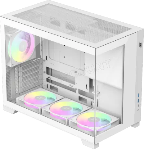 Photo de Boitier Mini Tour Micro ATX Xeron Nex C33 RGB  avec panneaux vitrés (Blanc)