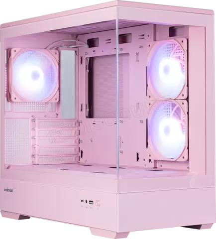 Photo de Boitier Mini Tour Micro ATX Zalman P30 V2 ARGB avec panneaux vitrés (Rose)