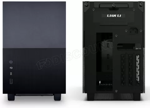 Photo de Boitier Mini Tour Mini ITX Lian-Li Q58 PCIe 3.0 Edition RGB avec panneau vitré (Noir)