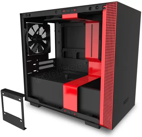 Photo de Boitier Mini Tour Mini ITX NZXT H210i RGB avec panneau vitré (Noir/Rouge)