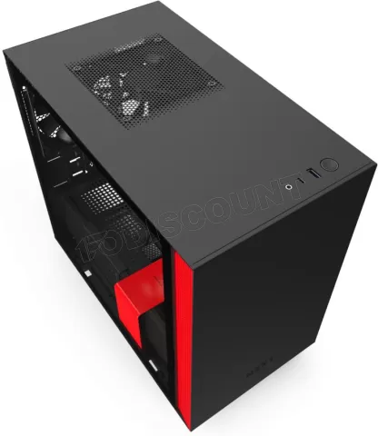 Photo de Boitier Mini Tour Mini ITX NZXT H210i RGB avec panneau vitré (Noir/Rouge)