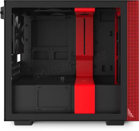 Photo de Boitier Mini Tour Mini ITX NZXT H210i RGB avec panneau vitré (Noir/Rouge)