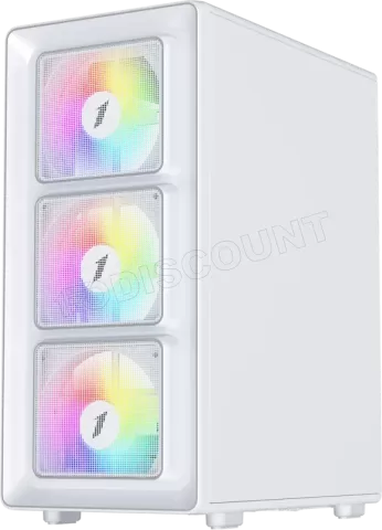 Photo de Boitier Moyen Tour ATX 1stPlayer BR7 RGB avec panneaux vitrés (Blanc)