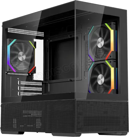 Photo de Boitier Moyen Tour ATX 1stPlayer CV6 RGB avec panneaux vitrés (Noir)