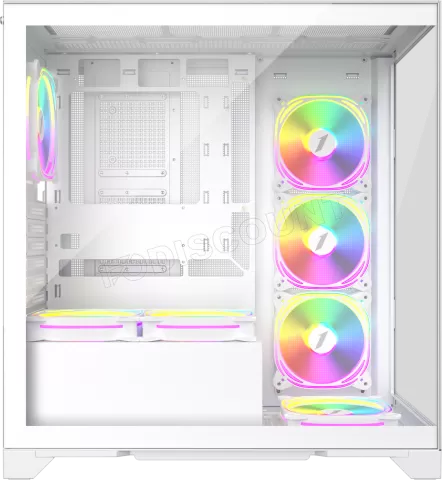 Photo de Boitier Moyen Tour ATX 1stPlayer Mi8 RGB avec panneaux vitrés (Blanc)