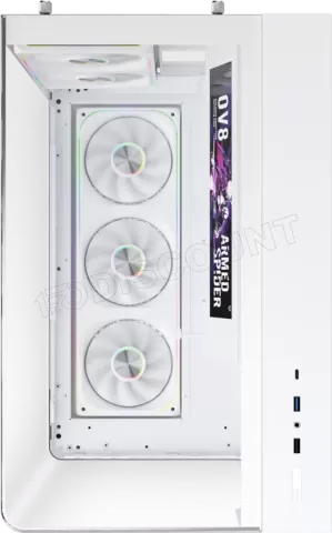 Photo de Boitier Moyen Tour ATX 1stPlayer OV8S RGB avec panneaux vitrés (Blanc)