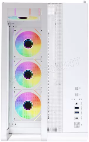 Photo de Boitier Moyen Tour ATX 1stPlayer RT7 RGB avec panneaux vitrés (Blanc)