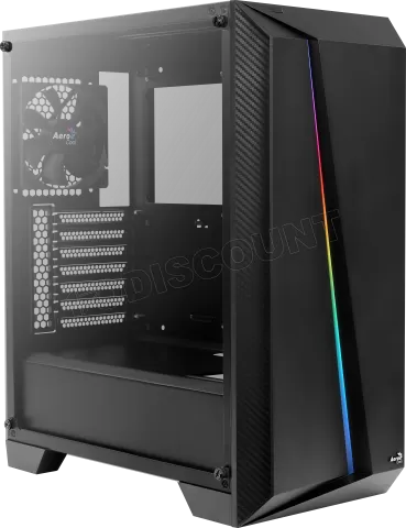 Photo de Boitier Moyen Tour ATX AeroCool Cylon Pro Tempered Glass RGB avec panneau vitré (Noir)