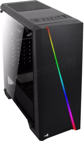 Photo de Boitier Moyen Tour ATX AeroCool Cylon Tempered Glass RGB avec panneau vitré (Noir)