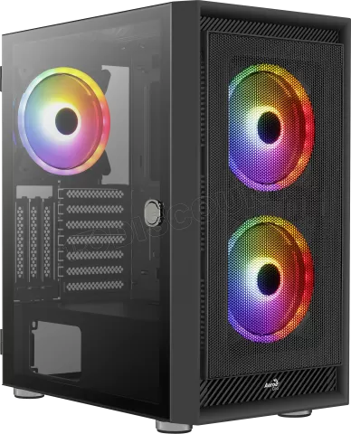 Photo de Boitier Moyen Tour ATX AeroCool Graphite RGB avec panneau vitré (Noir)