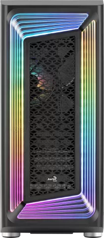 Photo de Boitier Moyen Tour ATX AeroCool Interstellar RGB avec panneau vitré (Noir)