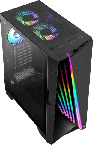 Photo de Boitier Moyen Tour ATX AeroCool Mirage V2 RGB avec panneau vitré (Noir)