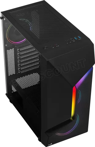 Photo de Boitier Moyen Tour ATX AeroCool Scape V2 RGB avec panneau vitré (Noir)