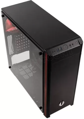 Photo de Boitier Moyen Tour ATX BitFenix Nova TG avec Panneaux vitrés (Noir/Rouge)