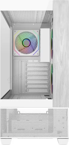 Photo de Boitier Moyen Tour ATX Cooler Master Elite 690 Wood RGB avec panneaux vitrés (Blanc)