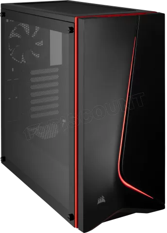 Photo de Boitier Moyen Tour ATX Corsair Carbide Spec-06 avec panneau vitré (Noir/Rouge)