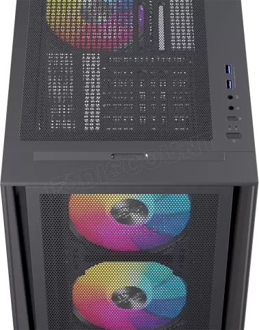 Photo de Boitier Moyen Tour ATX Einarex P600 RGB avec panneau vitré (Noir)