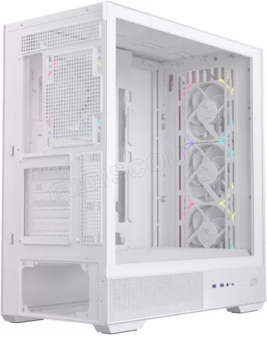 Photo de Boitier Moyen Tour ATX Einarex P800 RGB avec panneau vitré (Blanc)