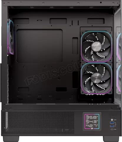 Photo de Boitier Moyen Tour ATX Einarex S501D RGB avec panneaux vitrés (Noir)