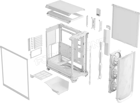 Photo de Boitier Moyen Tour ATX Fractal Design Meshify 3 RGB avec panneau vitré (Blanc)
