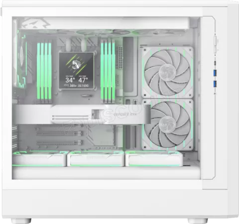 Photo de Boitier Moyen Tour ATX Gamemax Claw 460 Wood avec panneau vitré (Blanc)