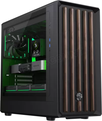 Photo de Boitier Moyen Tour ATX Gamemax Claw 460 Wood avec panneau vitré (Noir)
