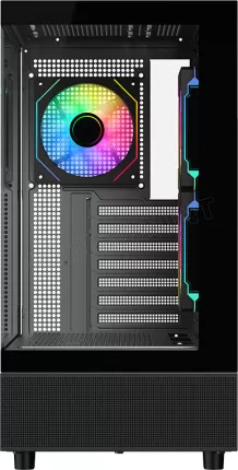 Photo de Boitier Moyen Tour ATX iTek Showbui 42 RGB avec panneaux vitrés (Noir)