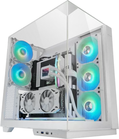 Photo de Boitier Moyen Tour ATX Mars Gaming MC-3GF RGB avec panneaux vitrés (Blanc)