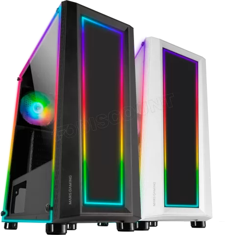 Photo de Boitier Moyen Tour ATX Mars Gaming MC-ART RGB avec panneaux vitrés (Noir)