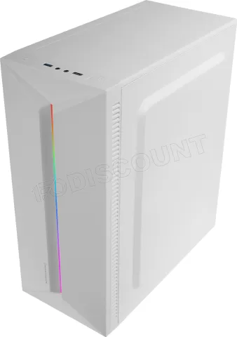 Photo de Boitier Moyen Tour ATX Mars Gaming MC-Blaze RGB avec panneaux vitrés (Blanc)