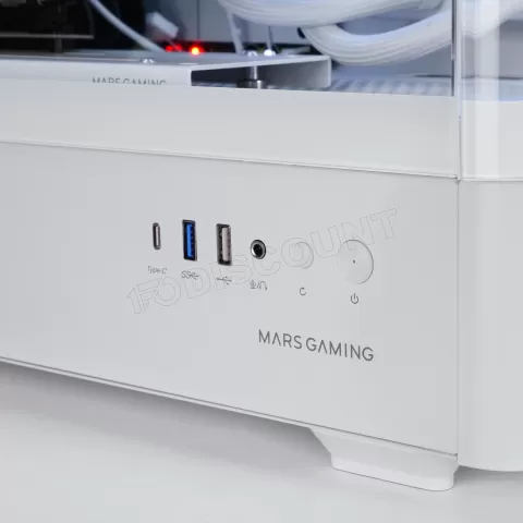 Photo de Boitier Moyen Tour ATX Mars Gaming MC-LCD Pro avec panneaux vitrés (Blanc)