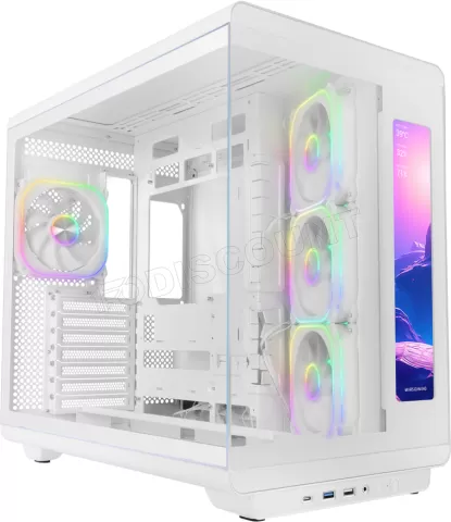 Photo de Boitier Moyen Tour ATX Mars Gaming MC-REVMAX RGB avec panneaux vitrés (Blanc)