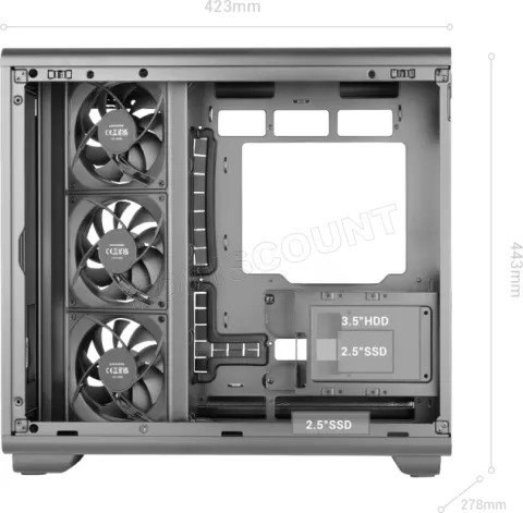 Photo de Boitier Moyen Tour ATX Mars Gaming MC-REVMAX RGB avec panneaux vitrés (Noir)